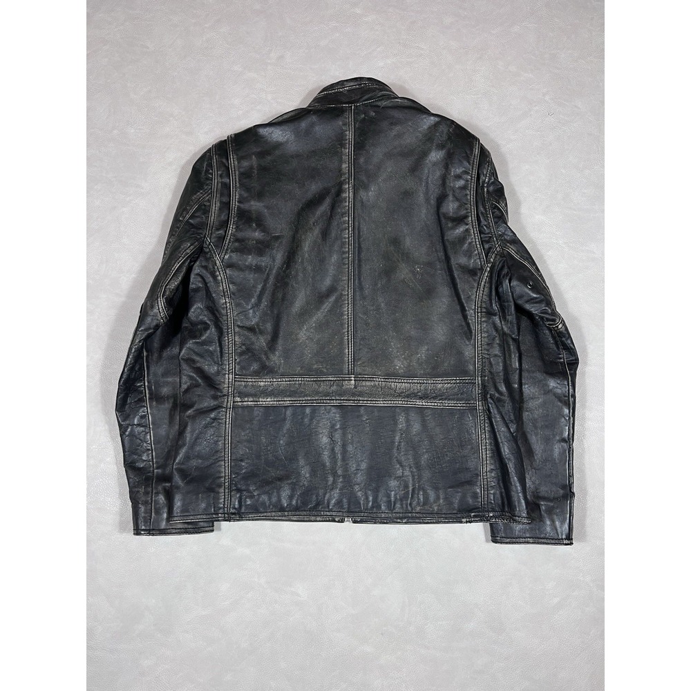 Marc New York by Andrew Marc Distressed Heavy Leather Jacket Men's Size Large - Picture 2 of 11